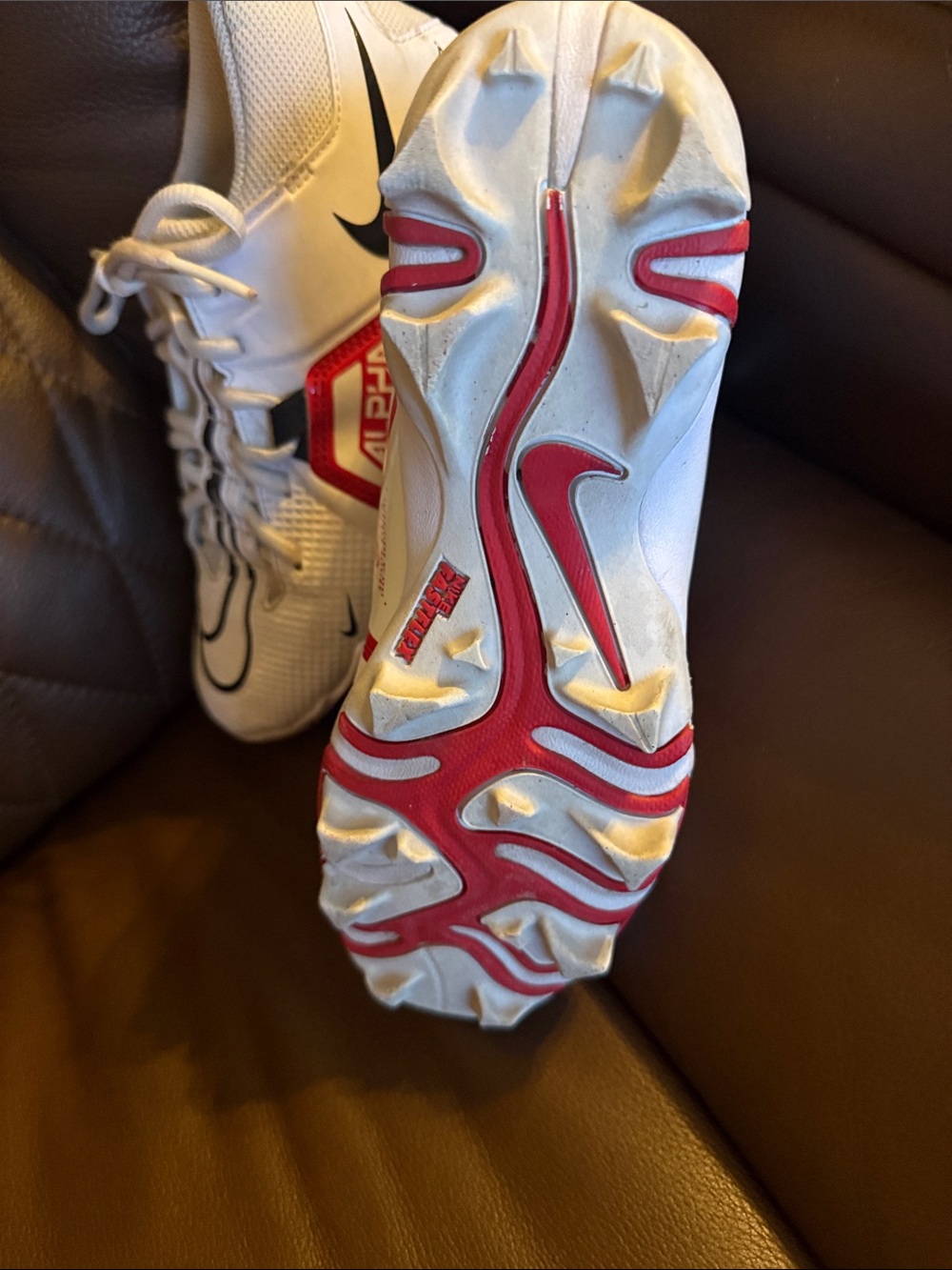 Nike Kids White Black Red Alpha Turf Sneakers - Picture 2 of 2